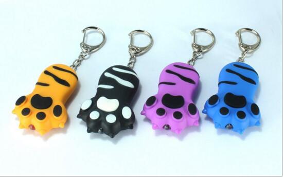 Promotional dog claw shape with sound and led keychain