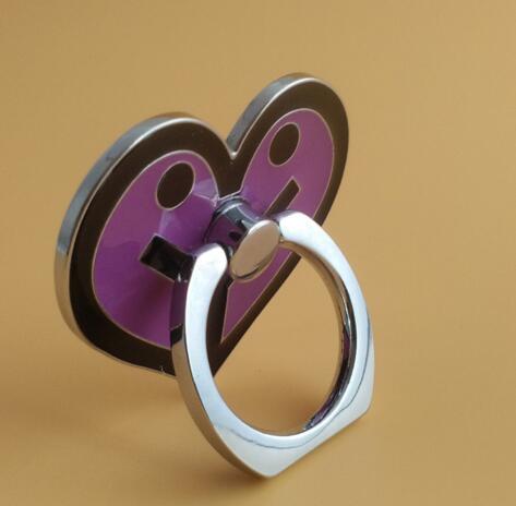 Promotional zinc alloy smile heart shape ring mobile phone holder