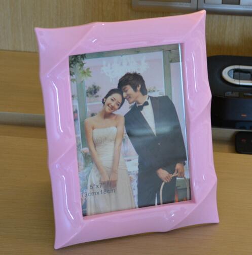 Promotional 7inch pink color desk picture frame