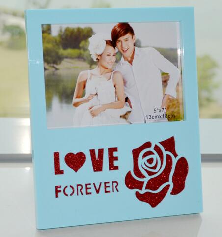 Promotional love shape desk photo frame for wedding pepole