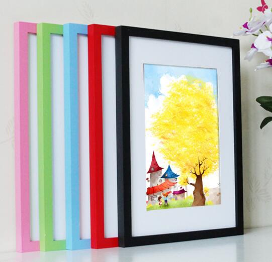 Promotional red and yellow color A3 and A4 size ceritificate wood photo frame