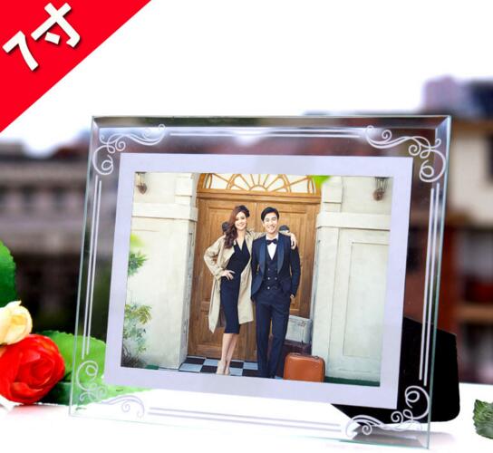 Promotional 7inch crystal glass photo frame