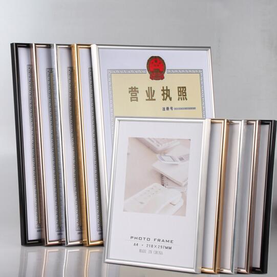 Promotional silver color solid wood certificate frame
