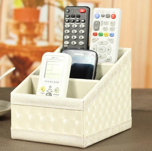 Promotional white color pu leather tv controller organizer