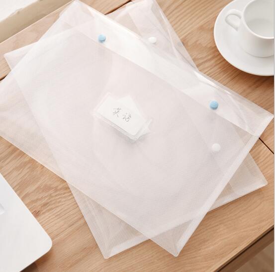 Promotional with button clear plastic file folder for office