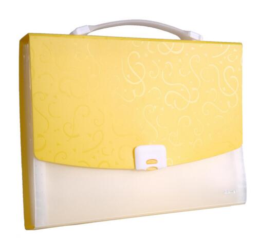 Promotional yellow color expanding file folders or accordion file folder