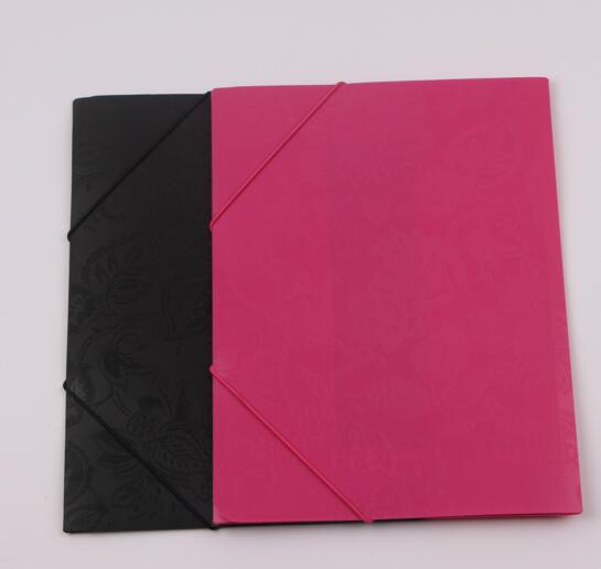 Promotional pink and black color expanding file folders or accordion file folder