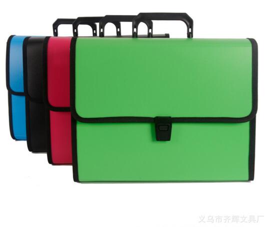 Custom logo green color 12 pocket expanding file folders or accordion file folder
