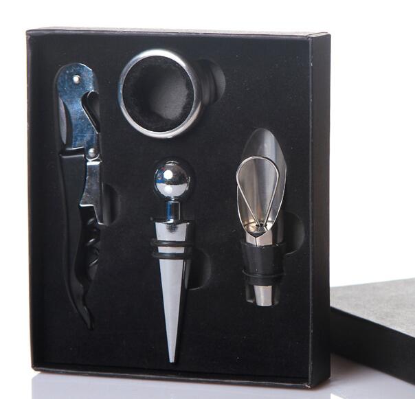 Promotional black color paper box wine accessories sets