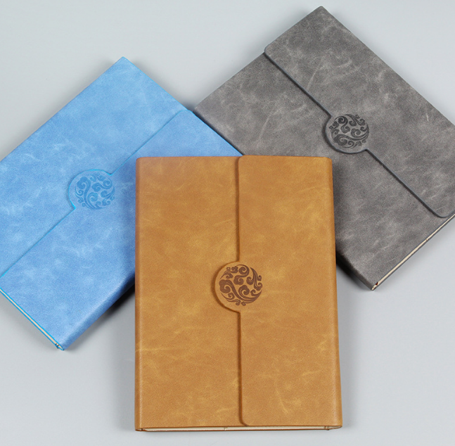 High quality with emboss logo on buckle a5 size pu notebook with customize logo